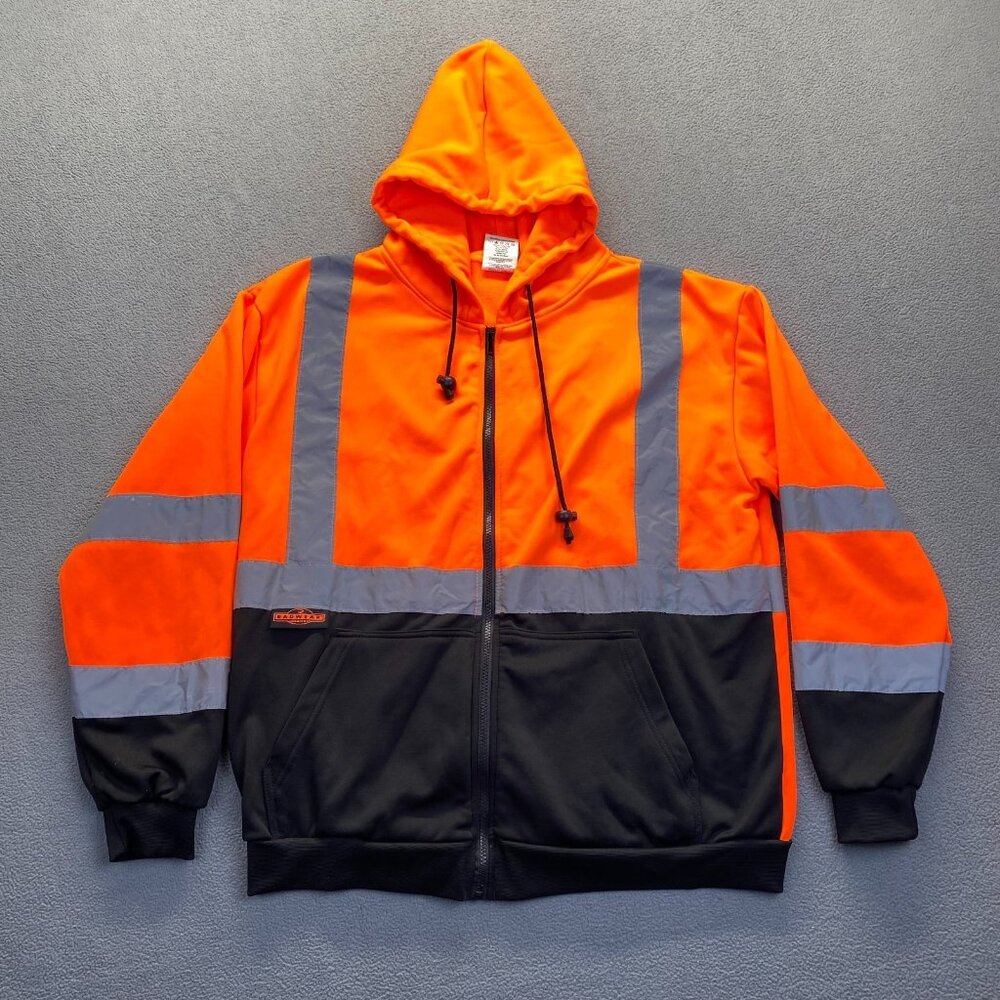 SKSAFETY Radians High Visibility Reflective Hoodies‎ for Men, Sweatshirts Large